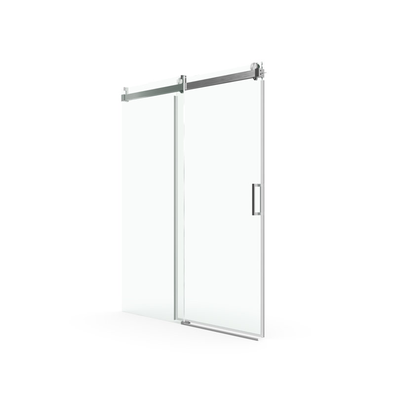 Porte de douche de 76 po de hauteur, verre trempé de 1/4 po avec preuve à l'épreuve du nickel brossé 56 po à 60 po, tuyau