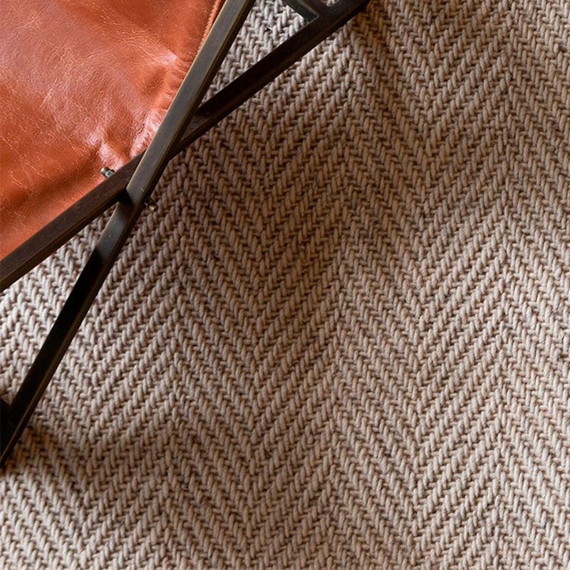 Van Dyke Hand Loomed Chevron Area Rug in Beige, Rectangle 8' x 10'
