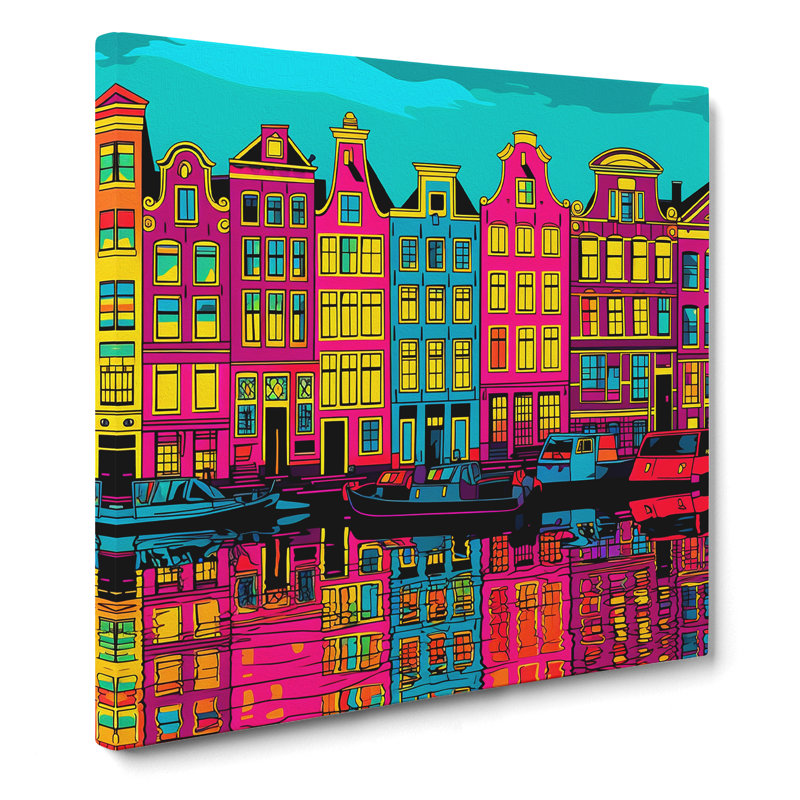 Modern Wall Art - Wrapped Canvas - Framed Print, 35cm H x 35cm W x 3cm D