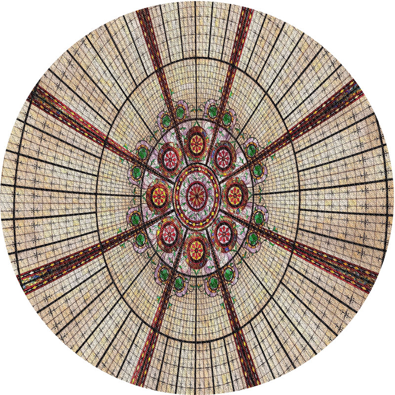 Tapis gris / brun Power Loom, Rond 7 pi
