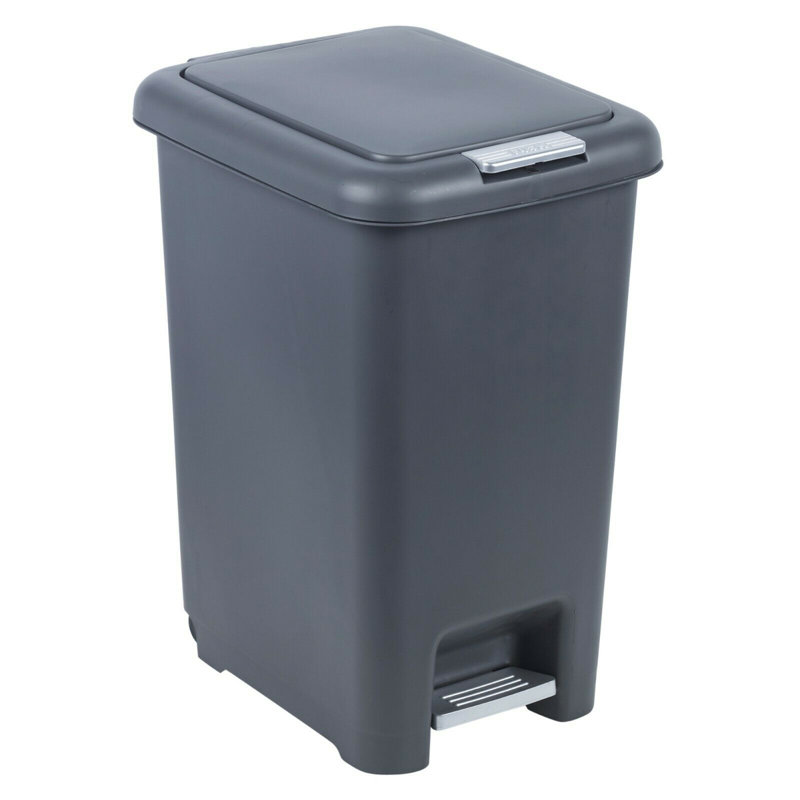 Plastic Step On Rubbish Bin - 30L, Black