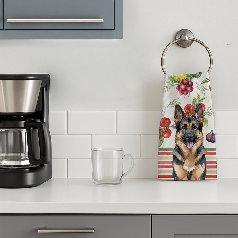 German Shepherd Vegetables Kitchen Towel, German Shepherd
