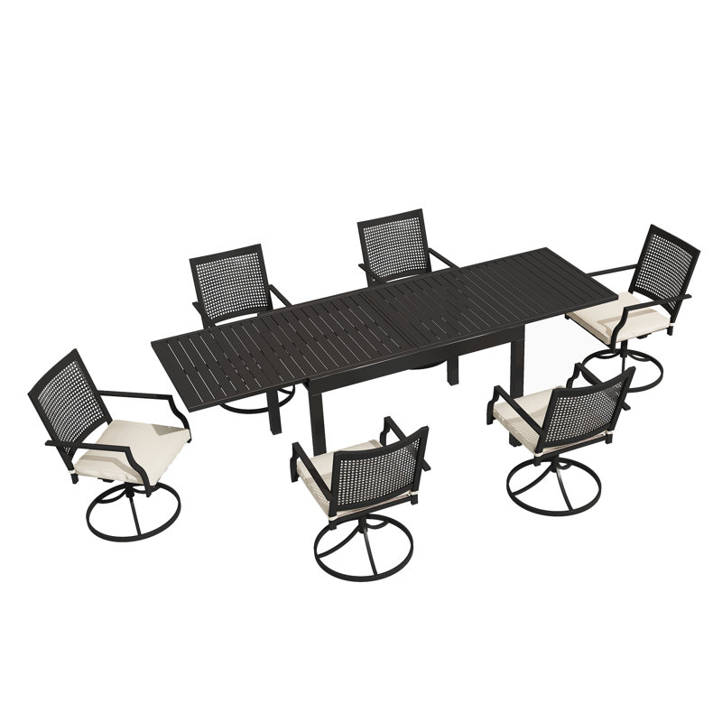 Ensemble repas d'extérieur rectangulaire pour 53 personnes L 53,15 po Athenais, Noir