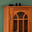 Armoire multimédia à panneau de fenêtre noire-33089848