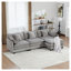 Canapé modulaire moderne à 3 places en chenille nuage gris avec dossier rembourré pour espace de vie principal-941153998