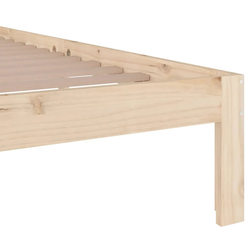 Bed Frame Solid Wood, Double (4'6), Natural