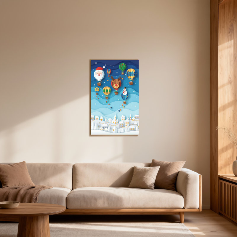 Christmas Christmas Characters In Hot Air Balloons, 30" H x 20" W