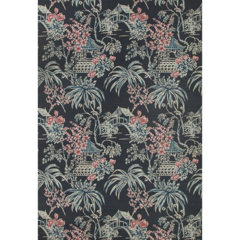 Summer Palace Tongli 30' L x 33.5" W Wallpaper Roll, Midnight