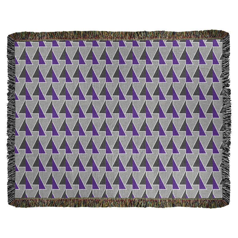 Couverture en coton tissé à flèches changeante, l 37 po x L 52 po, Violet