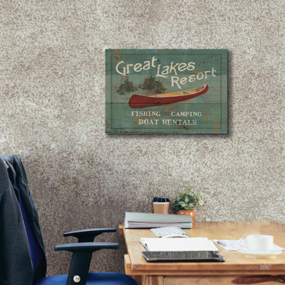 «Slaterville Lodge Signs III on Canvas» par James Wiens, reproduction