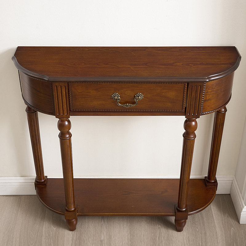 French style light luxury retro console table, Brown