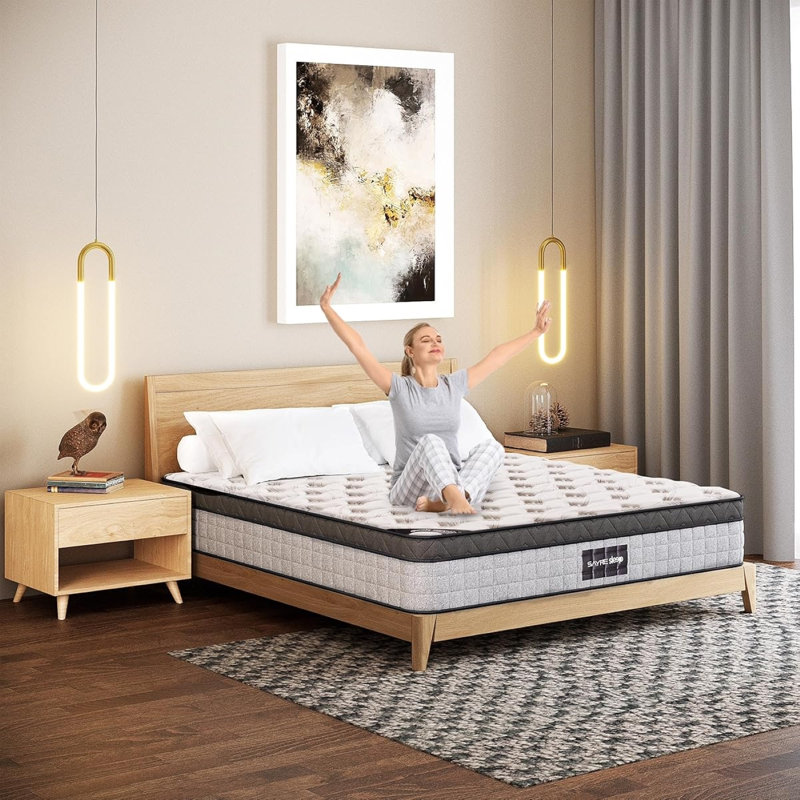 Matelas hybride 12 po avec mousse viscoélastique rafraîchissante et gel certifiée Certipur-Us et Oeko-Tex, Roi