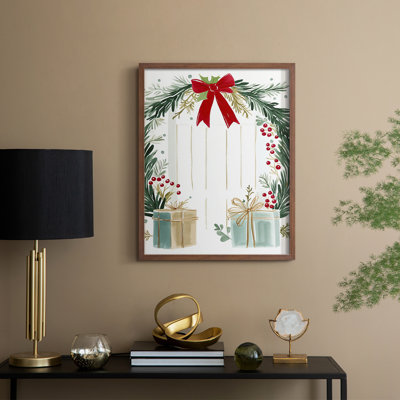 Christmas Holiday Art DCCDXCIX, reproduction d'art encadrée - bois massif
