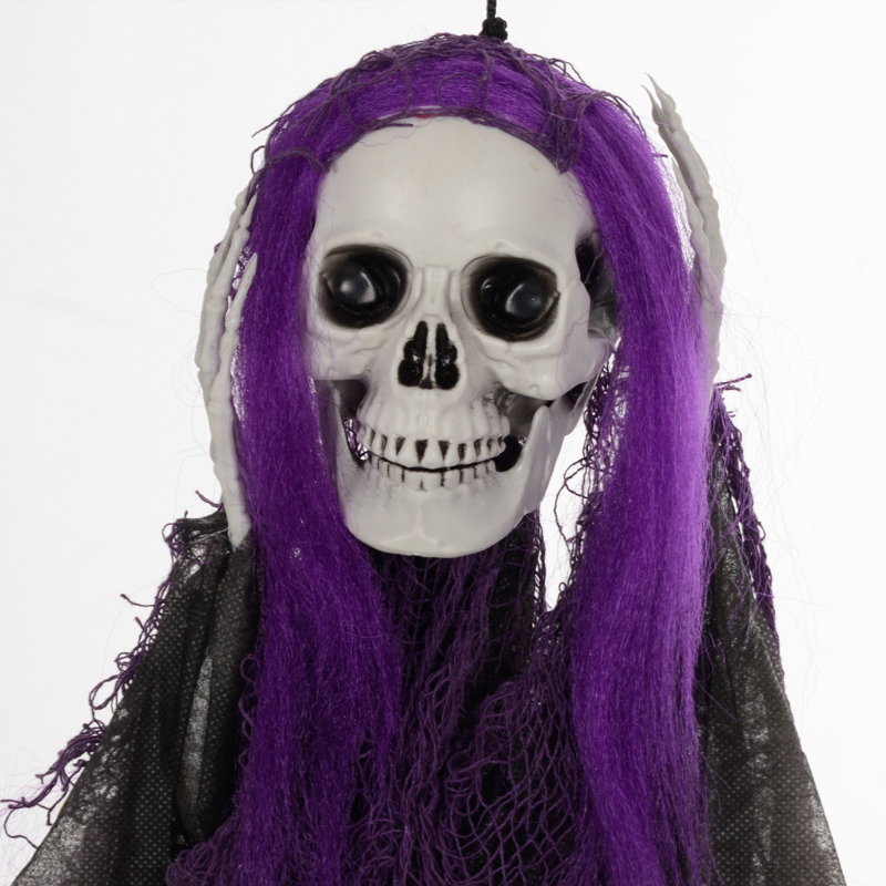 HOMCOM Life Size Hanging Skeleton Halloween Decorations, 90/110/170cm