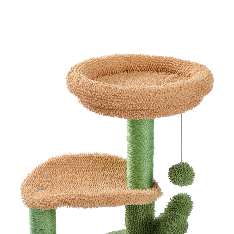 Oasis Series 32-Inch Cactus Plush Cat Tree