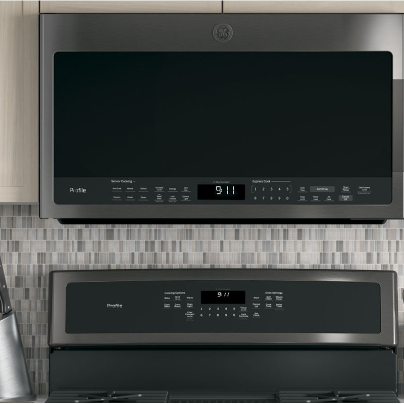 30" 2.1 Cu. Ft. Over-the-Range Convertible Microwave with Sensor Cooking, Black Stainless