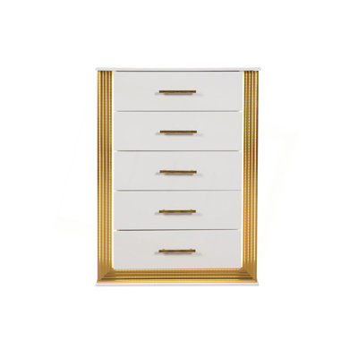 Commode 5 tiroirs de style contemporain en bois