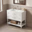 Ensemble de meuble-lavabo autoportant 36 po avec lavabo encastré en céramique 36 po blanc 4 tiroirs avec cadre en bois massif-130830793-130830796