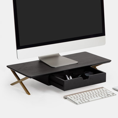 Sumekh Wood Monitor Stand with Drawer