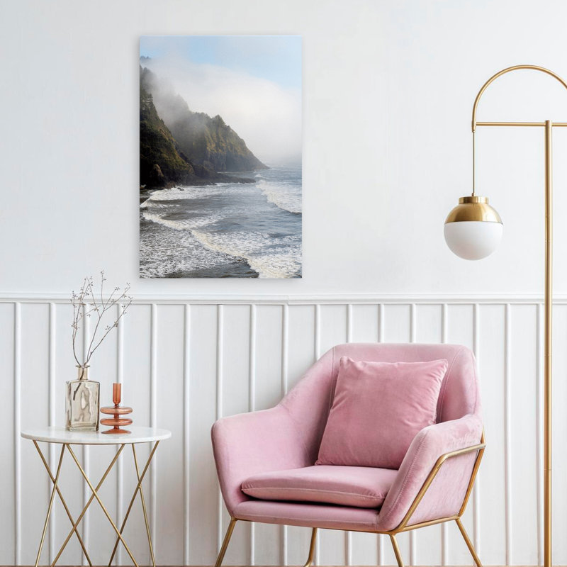 Heceta Head Oregon Coastal bleu gris blanc brun nuage, H 24 po x l 16 po