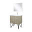 Meuble-lavabo rustique en acacia 30 po X P 20 po D, plateau en marbre de culture, ensemble de robinet en nickel brossé et Miroir-561104816