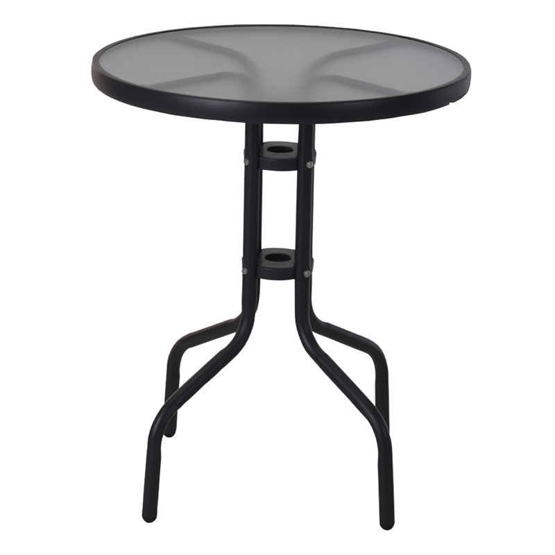 Magno 2 - Person Patio Dining Set with Round Table, Black