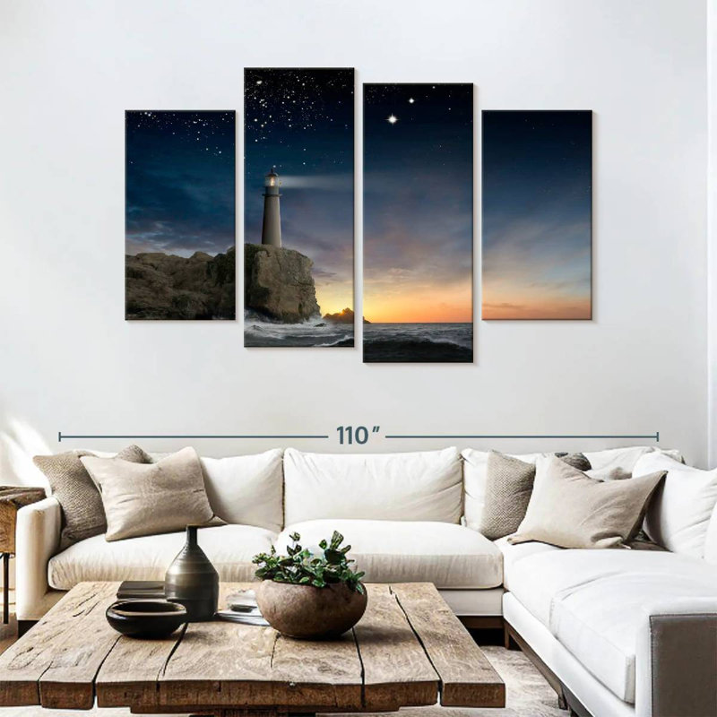 Aletra Stars Over A Lighthouse, 54" H x 84" W