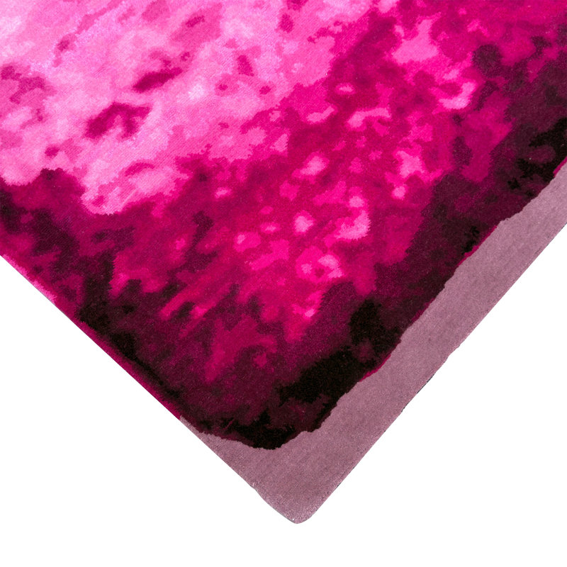 Contemporary Tibetan Wool Rug, Pink, Rectangle 8' x 10'