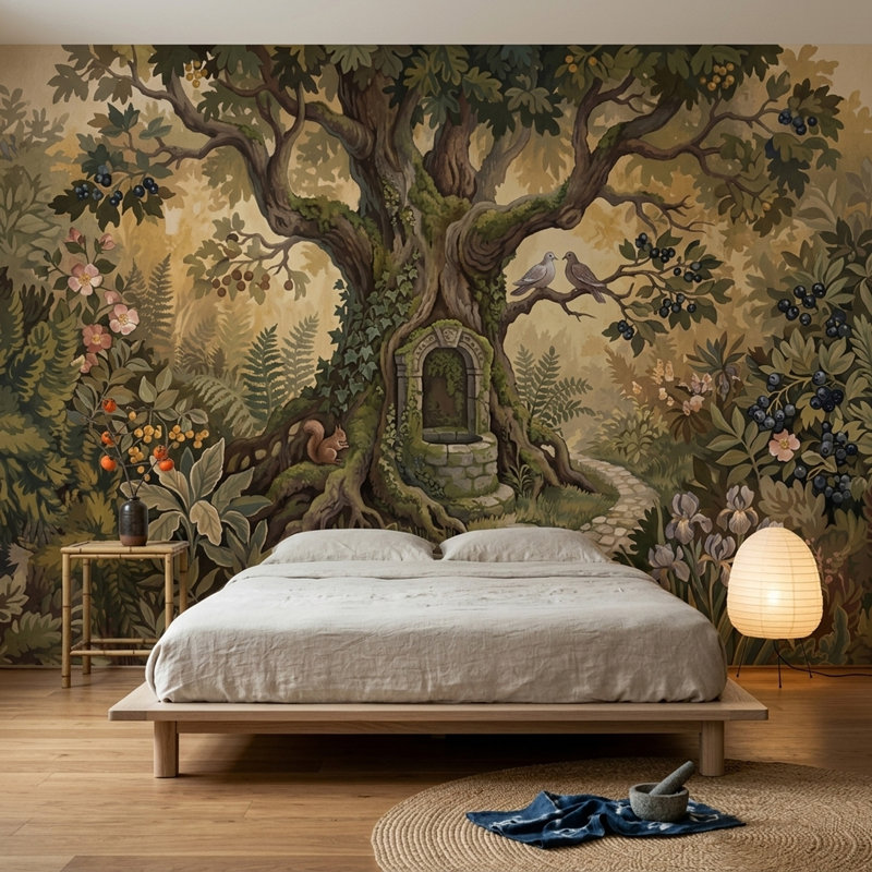 Décoration murale murale Woodland Landscape, Non tissé, 140 po x 108 po