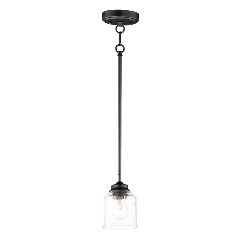 Luminaire suspendu en forme de dôme à 1 lumière Nunez, Noir