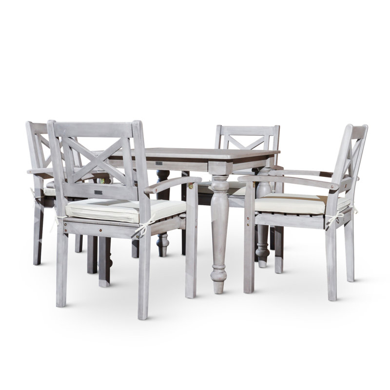 Square 5-Piece Dining Set, 29.82" H x 34.57" W x 34.57" L