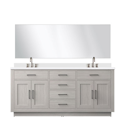 Ensemble de meuble-lavabo double 72 "avec miroir