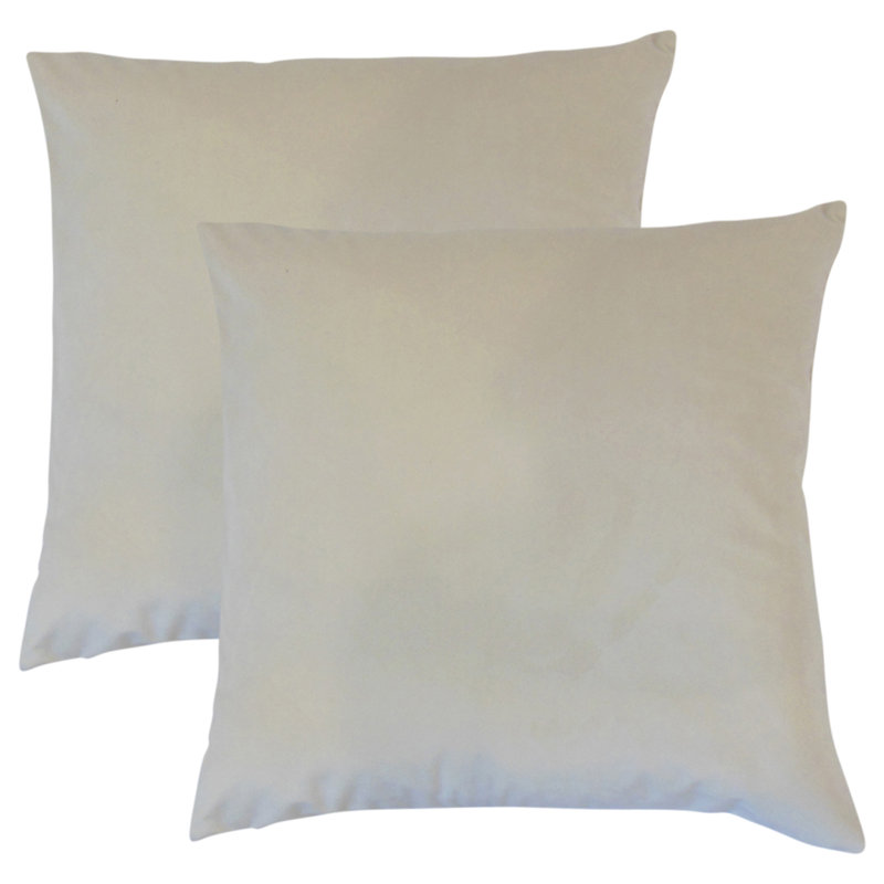 Theriault Solid Cotton Throw Pillow, Vanila