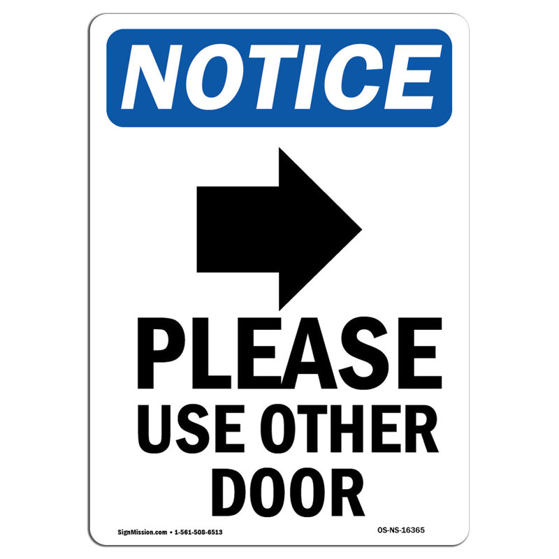 2Pack Use Other Door Sign,Self-Adhesive Weatherproof Black - View #3