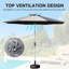 Parasol de patio 9 pi - Gris, bloquant, 8 nervures robustes, eau pour patio, terrasse, protection extérieure de piscine, eau, construction jardin, plage, zone