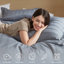 Couette entièrement tissée 3 pièces, surface lisse, résistante au boulochage, s'adapte à toutes les tailles de chambre à coucher, convient aux dortoirs