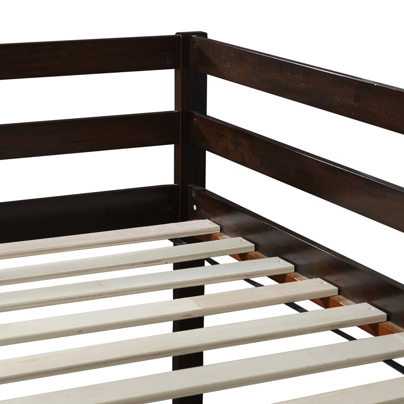 Twin Loft Bed With Strengthened Slats, Finish, Rubber Wood Build, For Easy Climb, Extra Bedroom Storage Possibilities , Wood, Platform, Create Efficient Space
