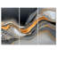 Encre dorée et grise fractale II - ensemble d'art mural moderne transitionnel abstrait-388047438-388047479-388047424