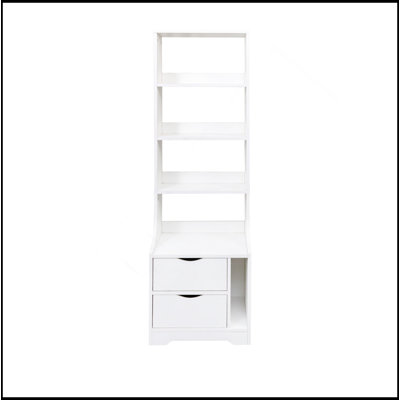 Table de chevet avec bibliothèque, table de chevet avec 2 tiroirs de rangement pour la chambre à coucher
