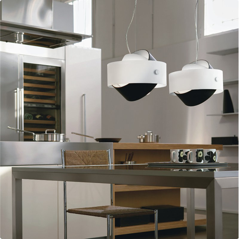 Tourbillon 1 - Light Single Geometric Pendant, White/Black, Small / 1 x 35W lamping