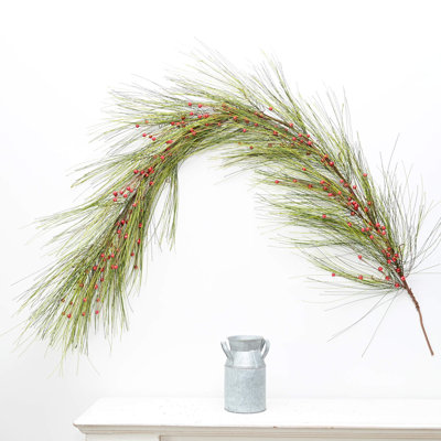 Guirlande de ferme artificielle 6 pi pour porte de manteau de cheminée, guirlande de baies de verdure pour l'hiver