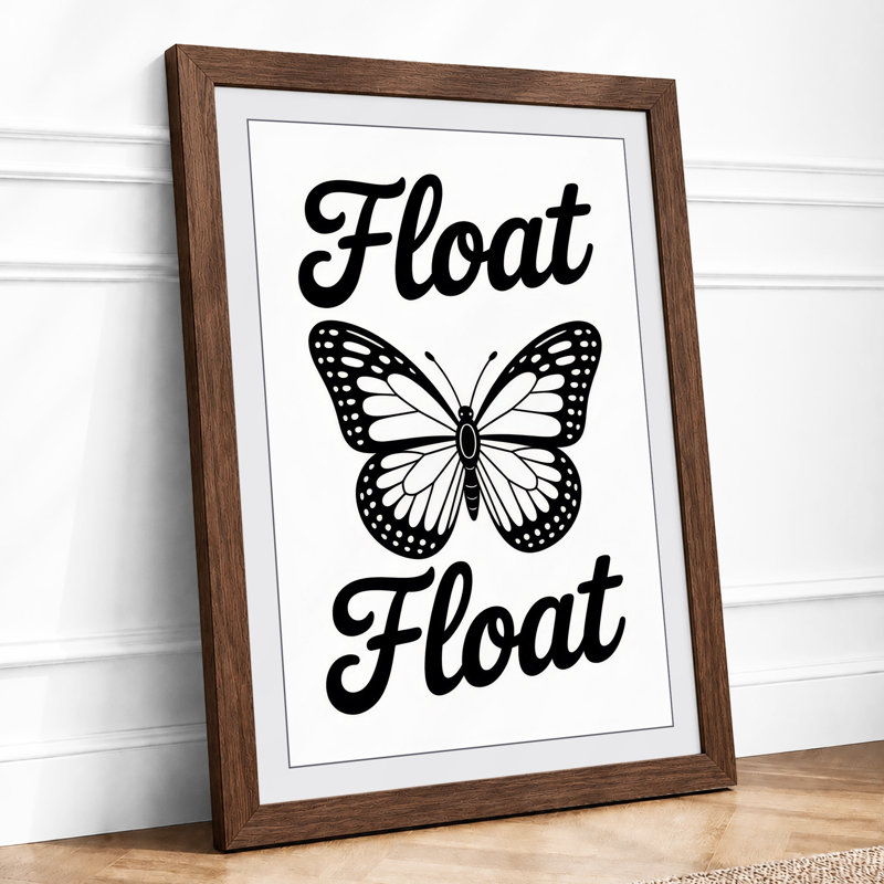 Float Among Words Botanical - Print, A2 - 59.4 x 42.0 cm, Walnut