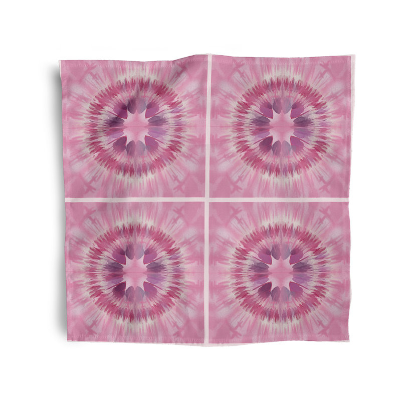 Laelyn Polyester Abstract Square Napkin, Pink