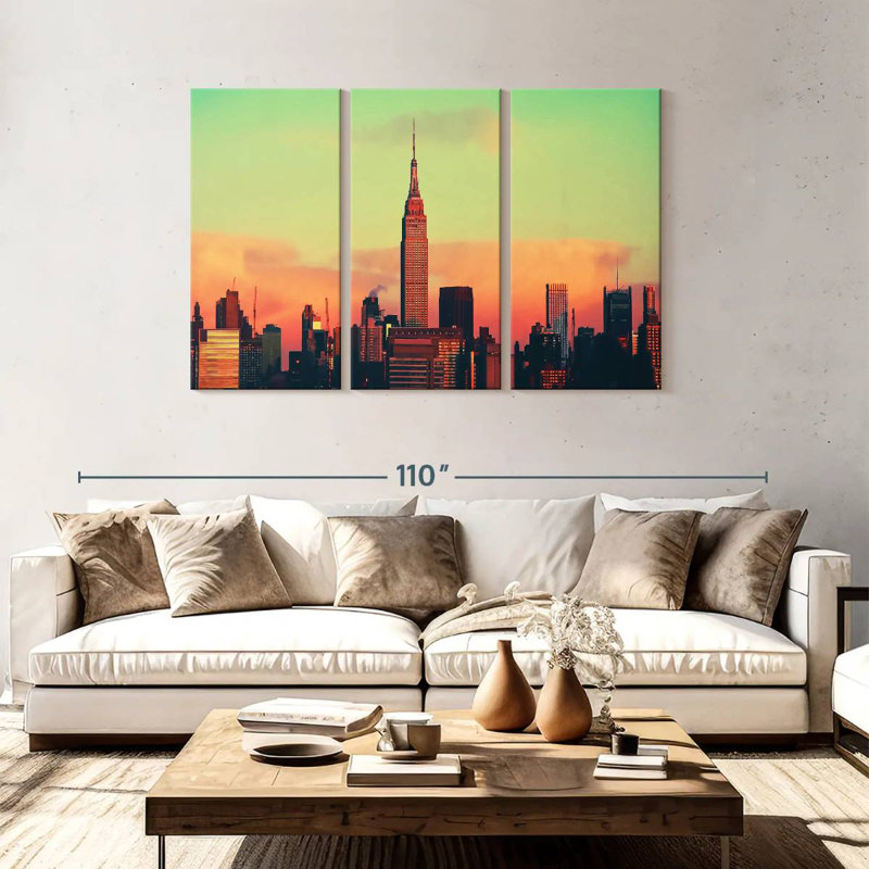 Nicci Empire State Building At Sunset, 48" H x 74" W