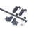 Contemporary Telescopic Vertically Stored Black Aluminum Alloy Removable Hook Sliding Rolling Library Ladder Hardware Track Brake Roller Kit-107285165