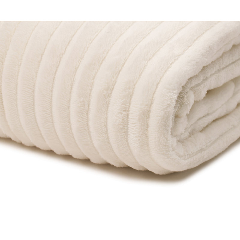 Fine corduroy blanket, Wool white