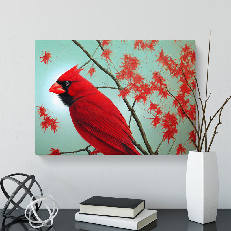Cardinal Bird Vol.13 - Wrapped Canvas Painting, 35cm H x 50cm W x 3cm D