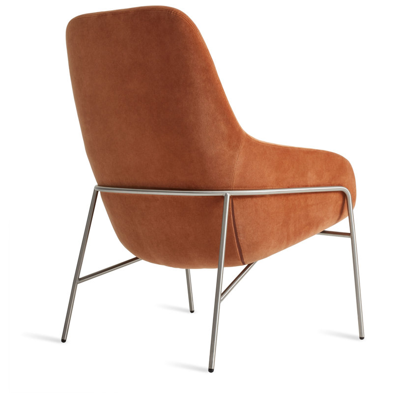 Acre Armchair, Copper Velvet, Stainless