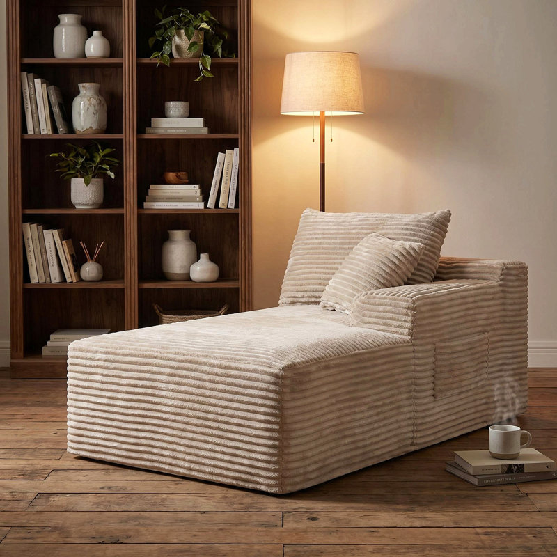 Causeuse en velours côtelé Corduroy, Velours côtelé chameau, L 69,00 po