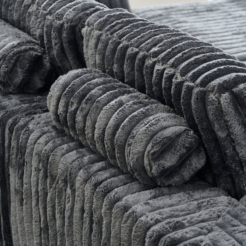 Canapés modulaires peu encombrants avec chenille grise durable pour les maisons modernes